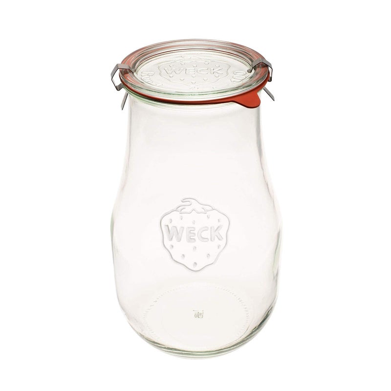 Dycica Weck Tulip Jars 2.5 Liter - Glass Jars for Sourdough Starter, Canning, and Storage with Wide Mouth and Glass Lid (1 Jar) - Image 1